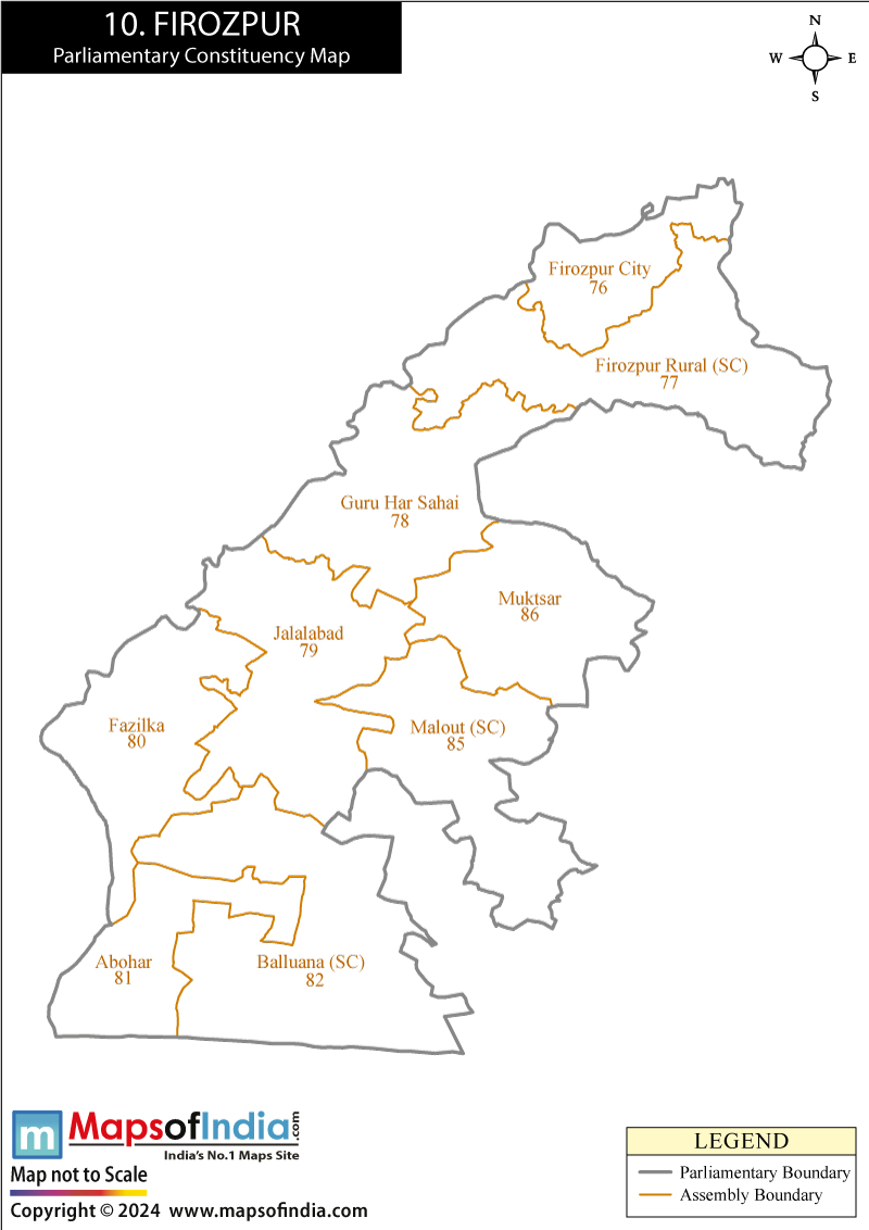 Ferozpur Constituencies Map punjab