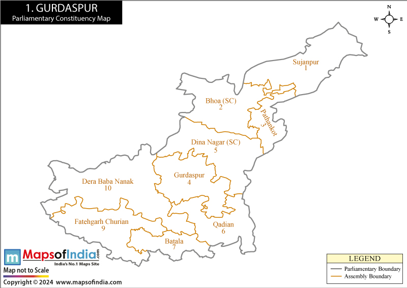 Gurdaspur Constituencies Map punjab