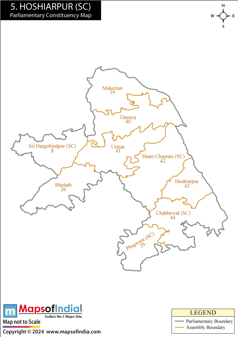 Hoshiarpur Constituencies Map punjab