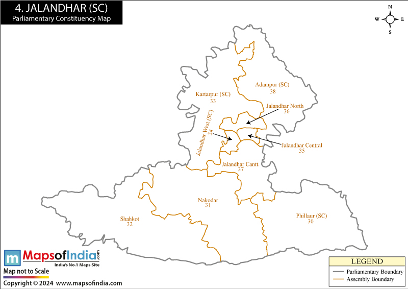 Jalandhar Parliamentary Constituency Map, Election Results and Winning MP