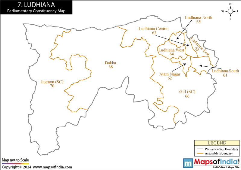 Ludhiana Constituencies Map punjab