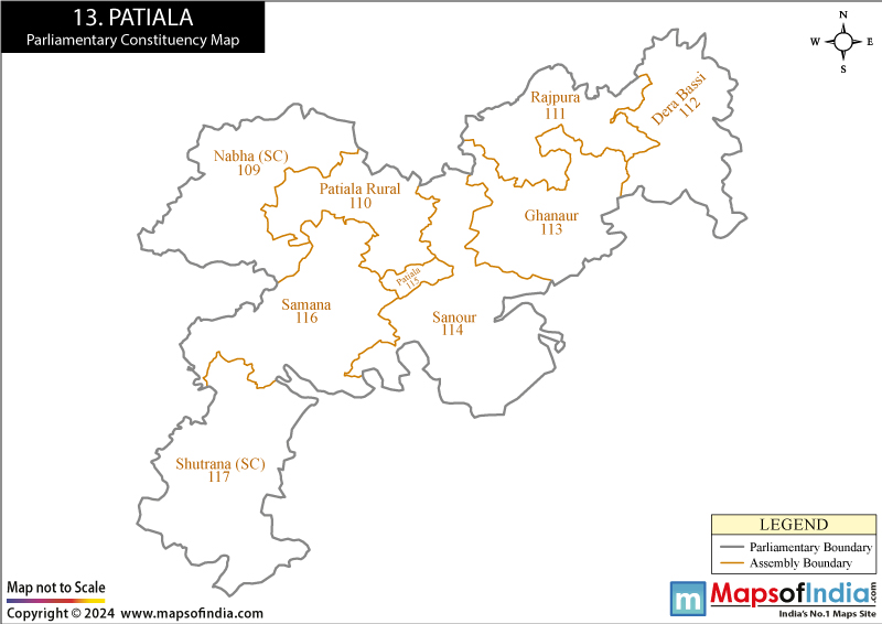 Patiala Constituencies Map punjab