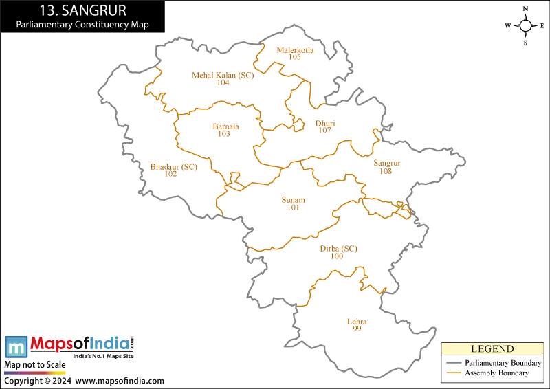 Sangrur Constituencies Map punjab