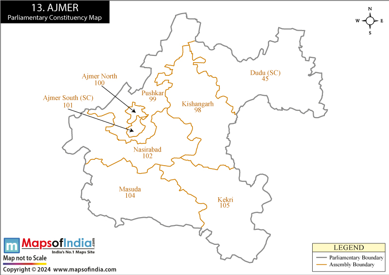 Ajmer Constituencies Map Rajasthan