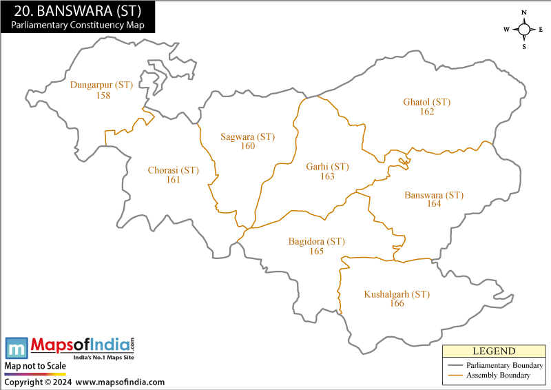 Banswara Constituencies Map Rajasthan