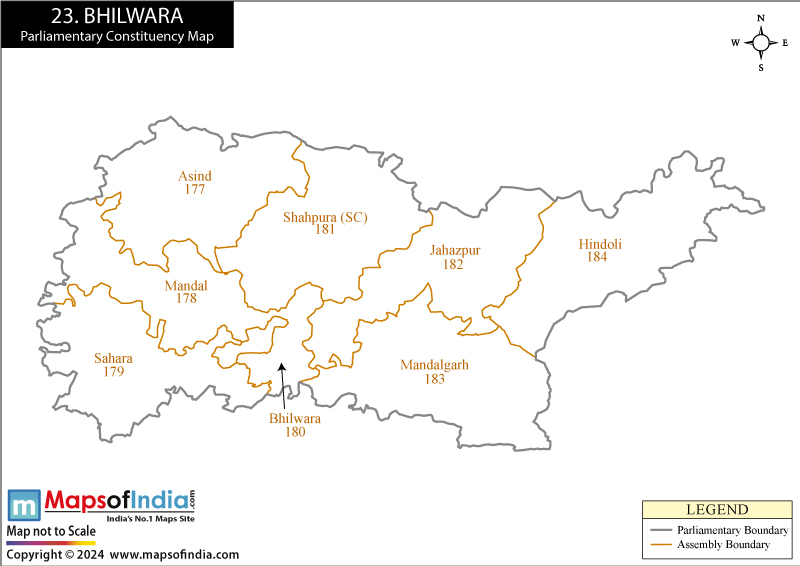 Bhilwara Constituencies Map Rajasthan
