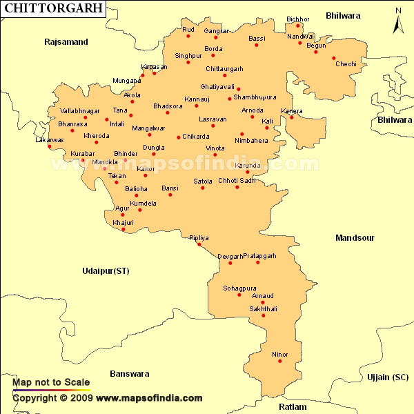Chittorgarh Constituencies Map Rajasthan