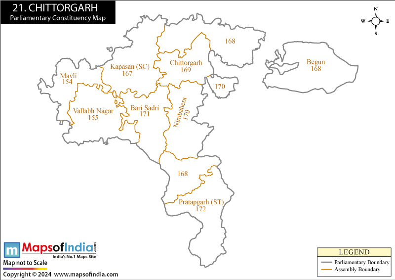 Chittorgarh Constituencies Map Rajasthan