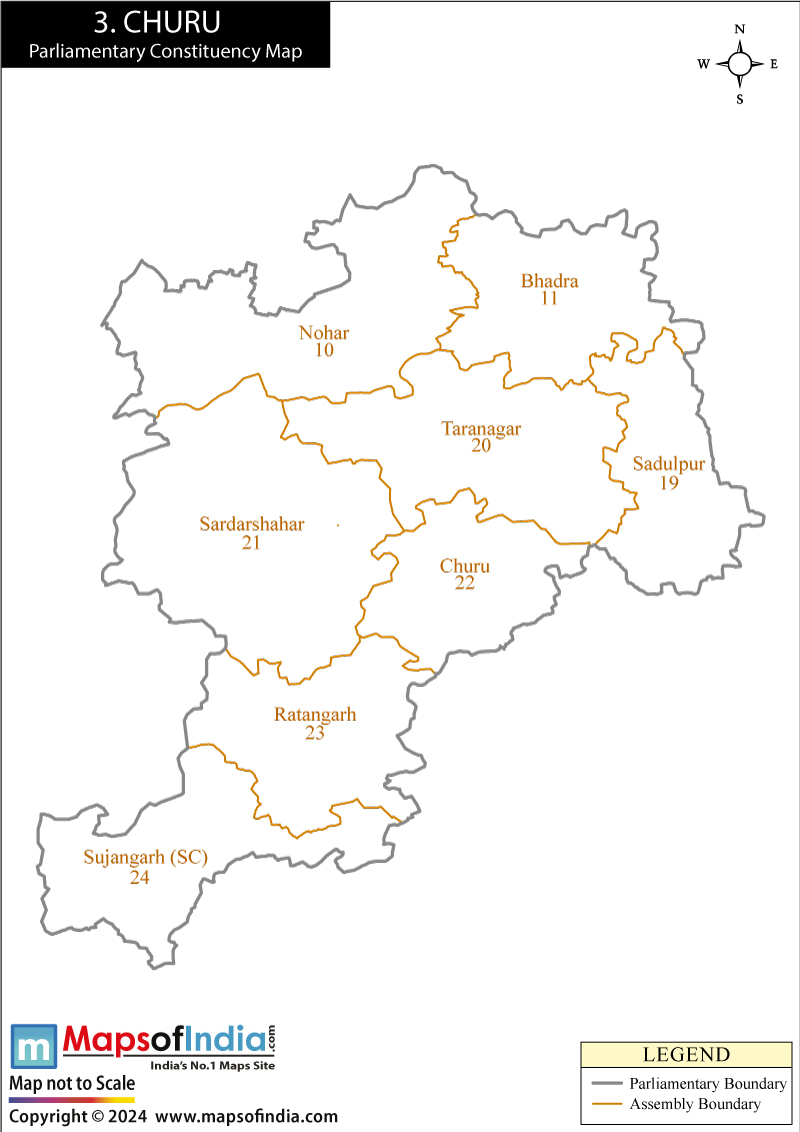 Churu Constituencies Map Rajasthan