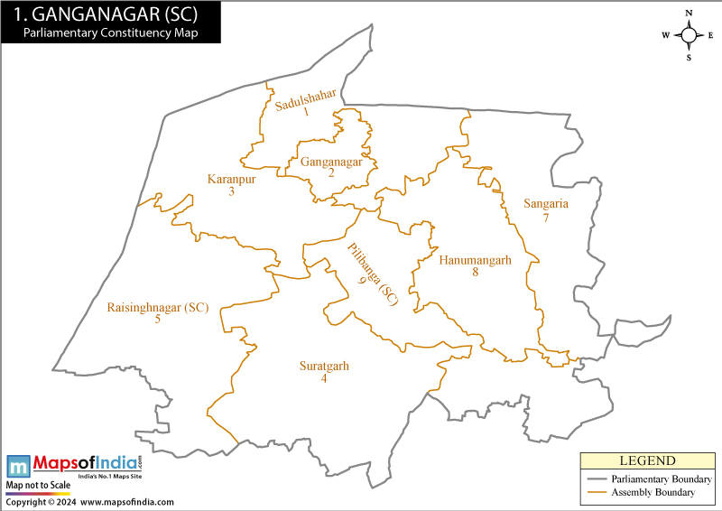 Ganganagar Constituencies Map Rajasthan