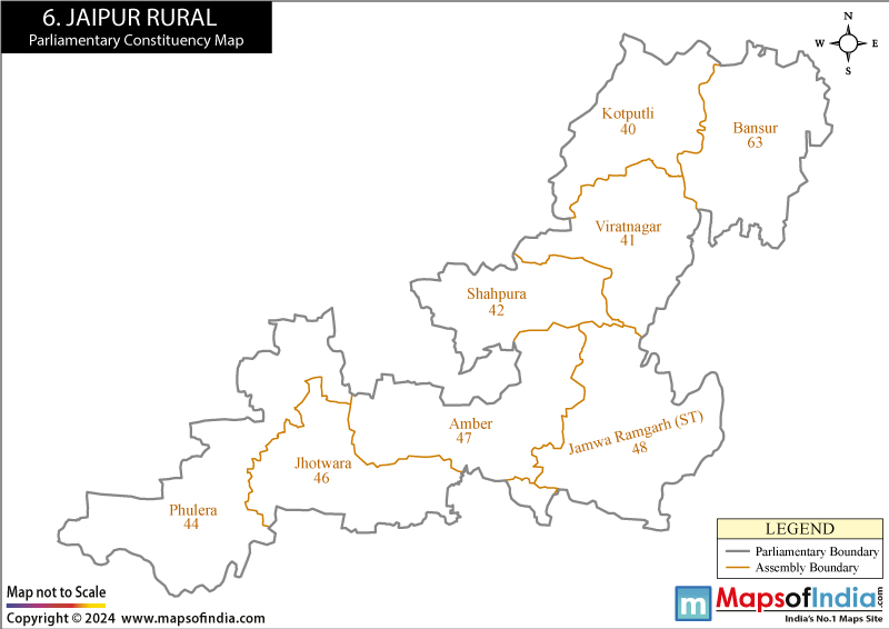 Jaipur Rural Constituencies Map Rajasthan