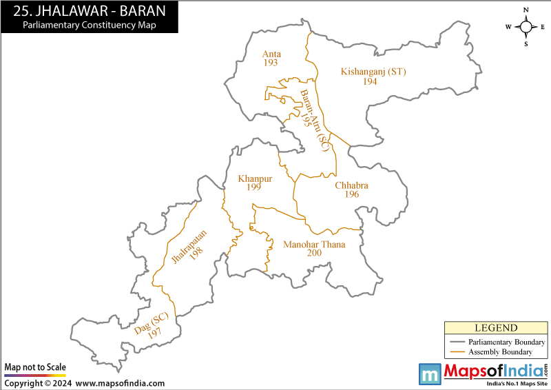 Jhalawar Baran Constituencies Map Rajasthan