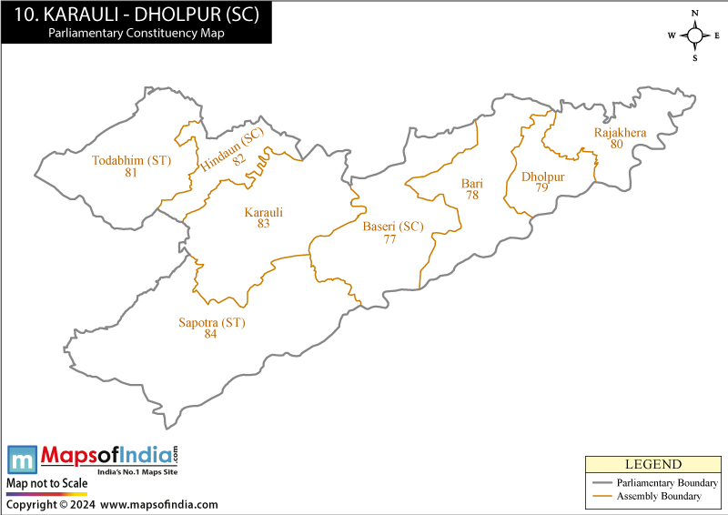 Karauli Dholpur Constituencies Map Rajasthan