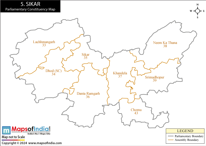 Sikar Constituencies Map Rajasthan