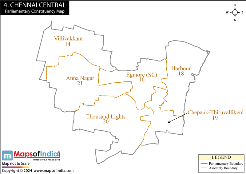 Chennai Central Constituency Map