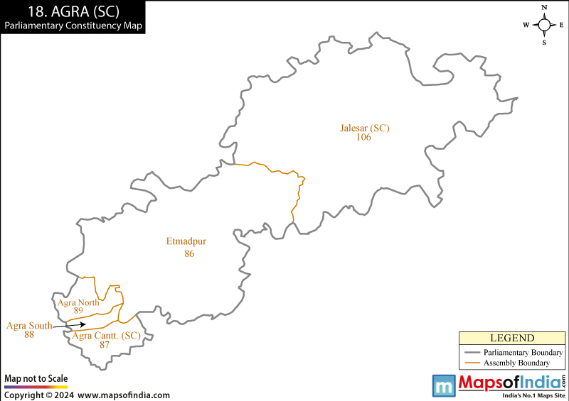 Map of Agra Parliamentary Constituency