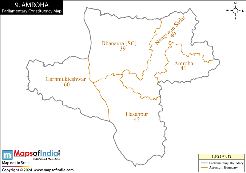 Amroha Parliamentary Constituency Map