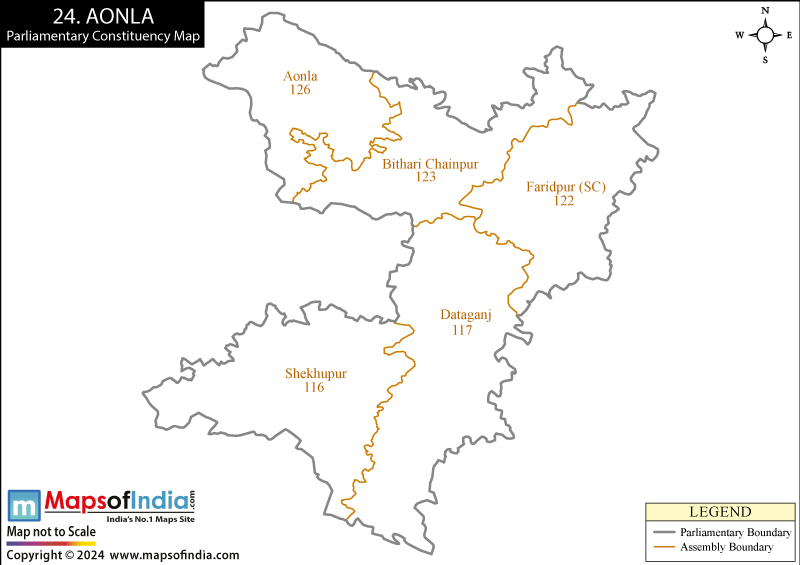 Map of Aonla Parliamentary Constituency