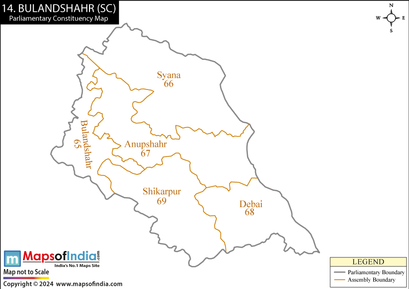 Map of Bulandshahr Parliamentary Constituency