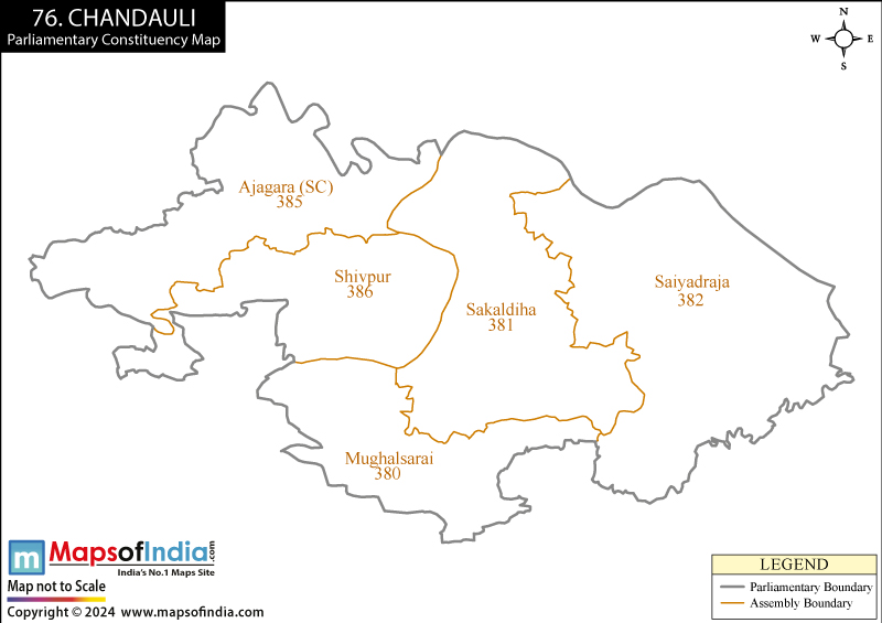 Map of Chandauli Parliamentary Constituency