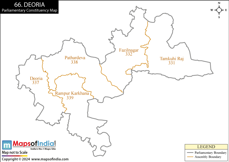 Map of Deoria Parliamentary Constituency