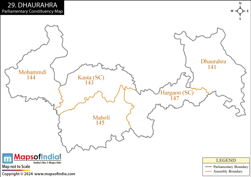 Map of Dhaurahra Parliamentary Constituency