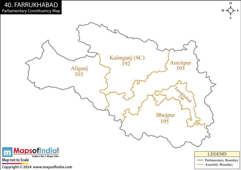 Map of Farrukhabad Parliamentary Constituency