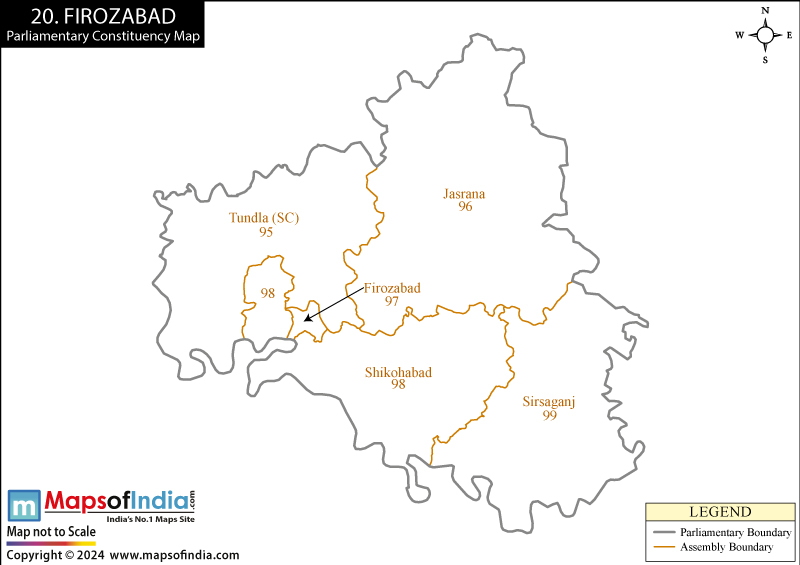 Map of Firozabad Parliamentary Constituency