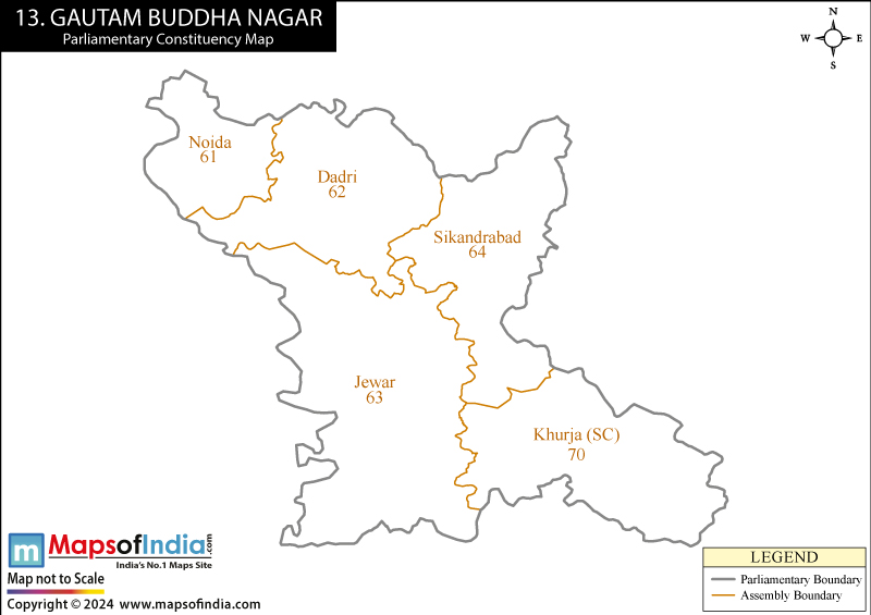 Map of Gautam Buddha Nagar Parliamentary Constituency