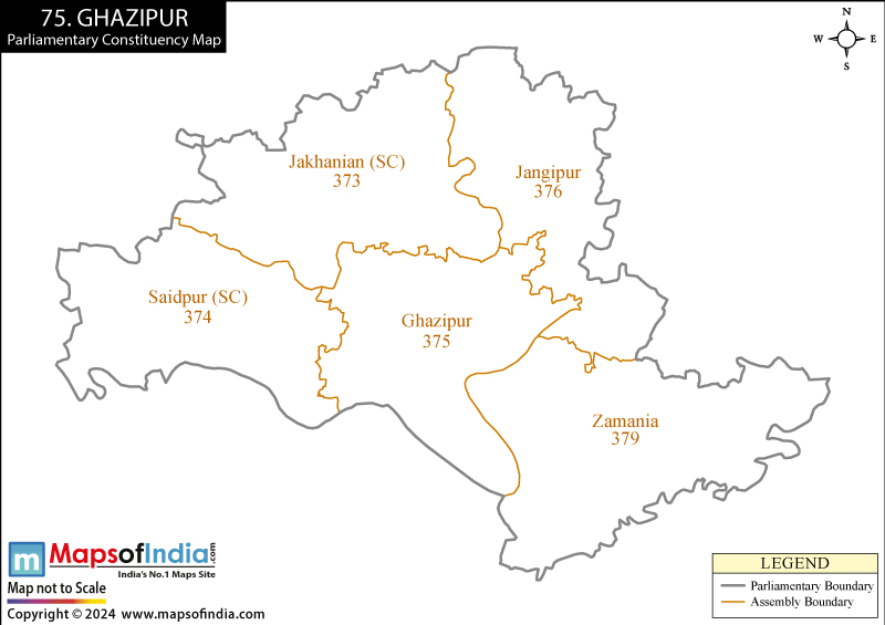 Map of Ghazipur Parliamentary Constituency