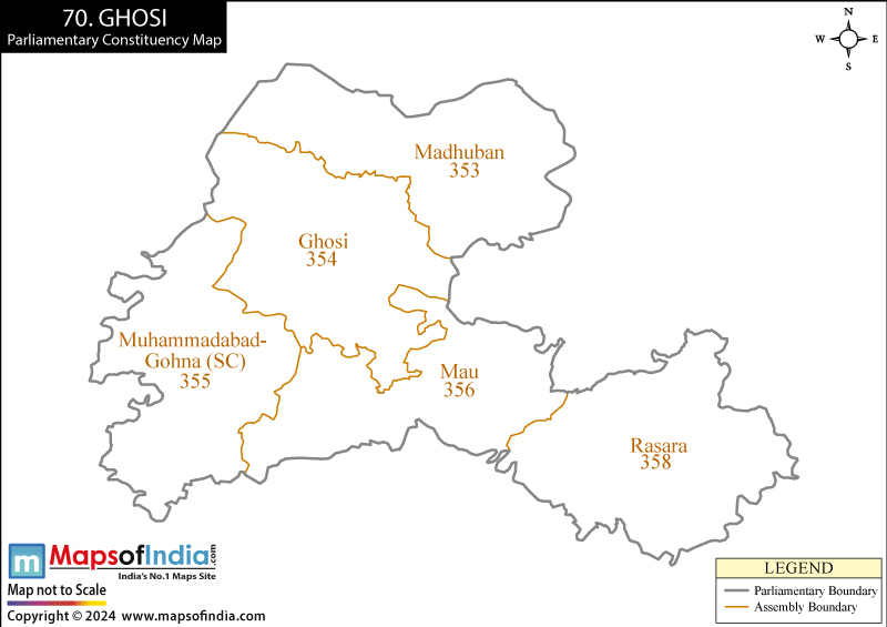 Map of Ghosi Parliamentary Constituency