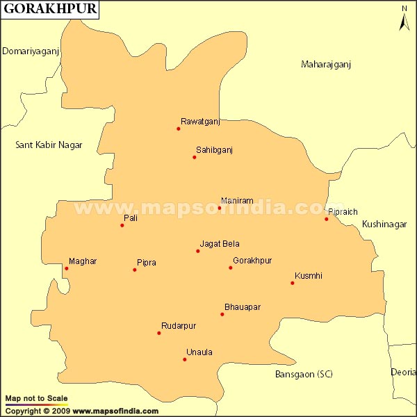 Map of Gorakhpur Parliamentary Constituency