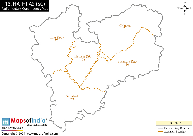Map of Hathras Parliamentary Constituency