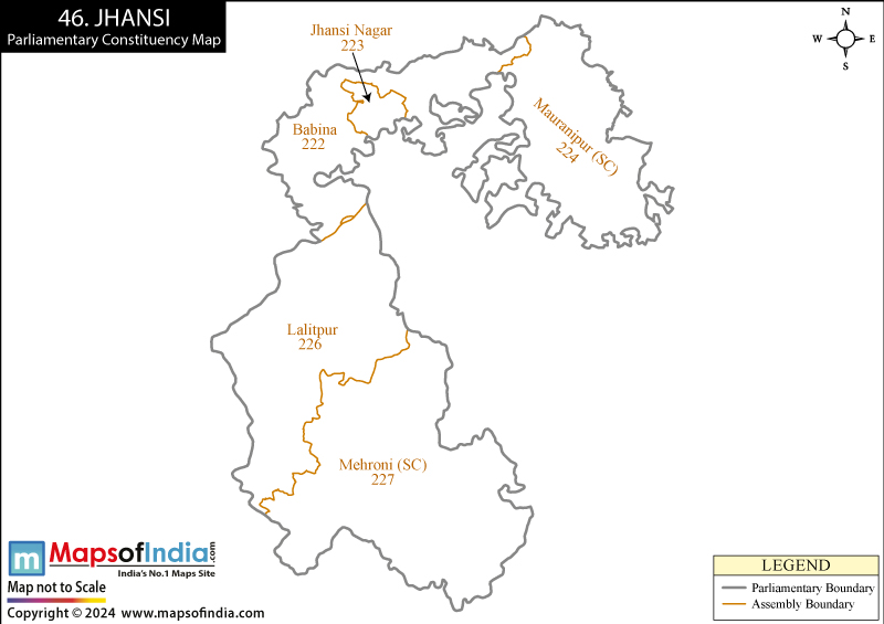 Map of Jhansi Parliamentary Constituency