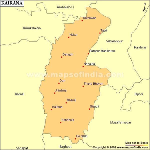 Map of Kairana Parliamentary Constituency