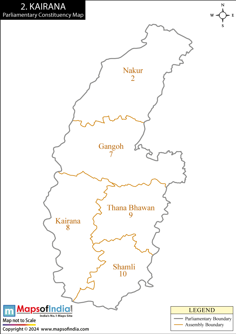 Map of Kairana Parliamentary Constituency