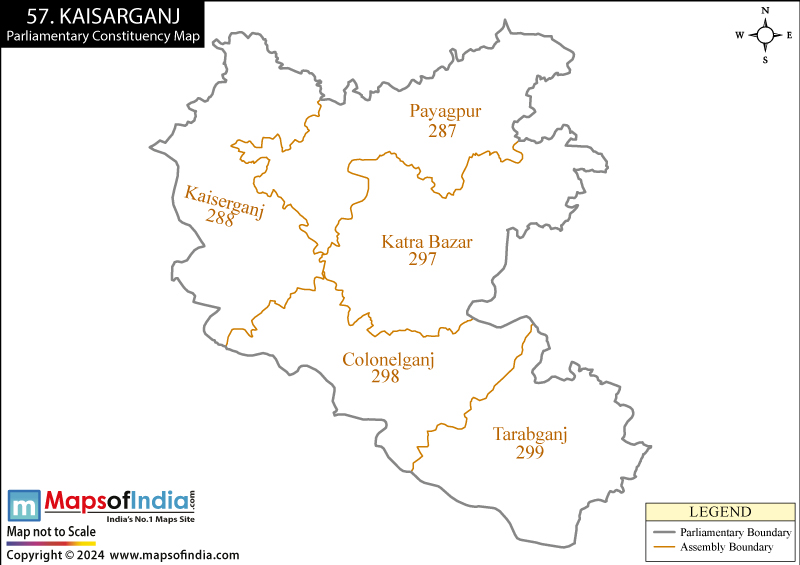 Map of Kaiserganj Parliamentary Constituency
