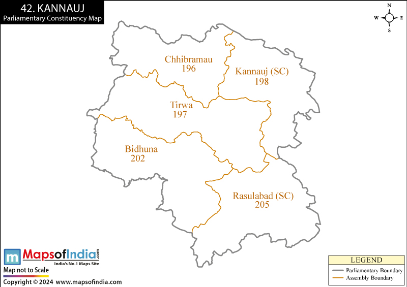 Map of Kannauj Parliamentary Constituency