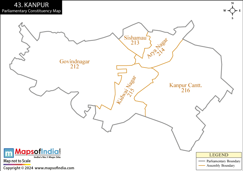 Map of Kanpur Parliamentary Constituency