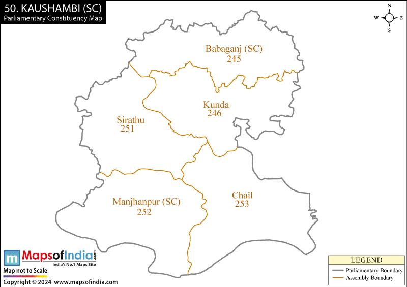 Map of Kaushambi Parliamentary Constituency