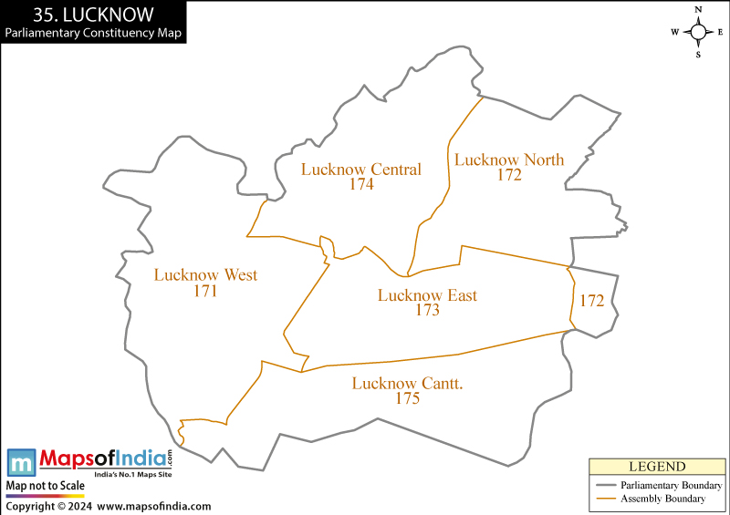 Map of Lucknow Parliamentary Constituency