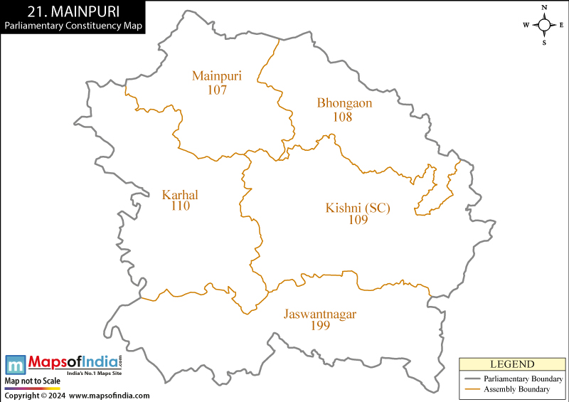 Map of Mainpuri Parliamentary Constituency