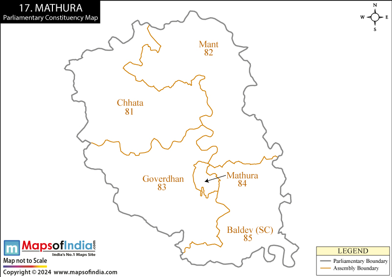 Map of Mathura Parliamentary Constituency