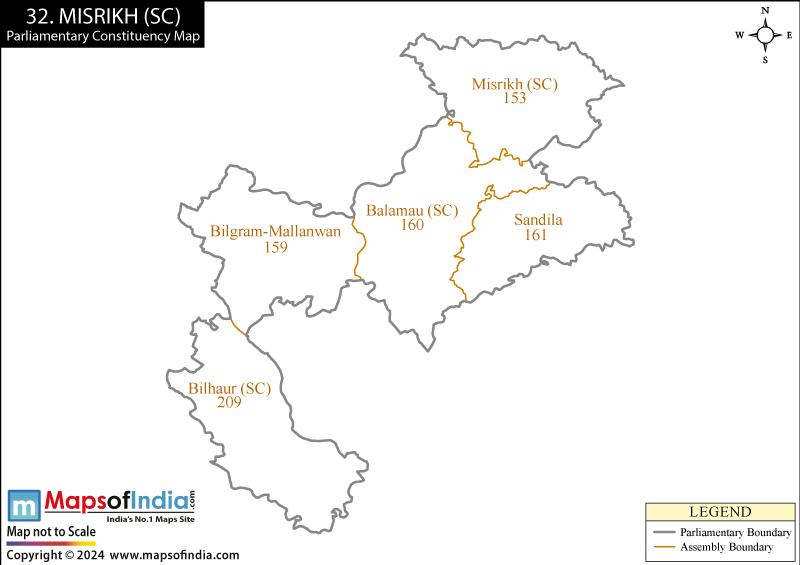 Map of Misrikh Parliamentary Constituency