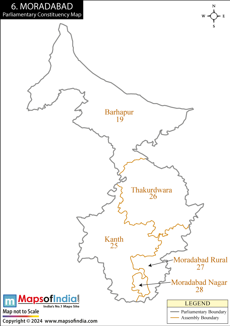 Map of Moradabad Parliamentary Constituency