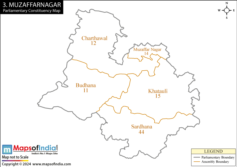 Map of Muzaffarnagar Parliamentary Constituency