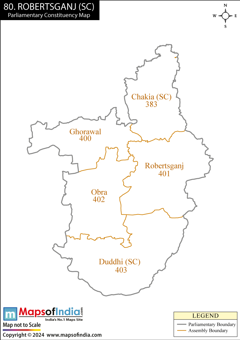 Map of Robertsganj Parliamentary Constituency