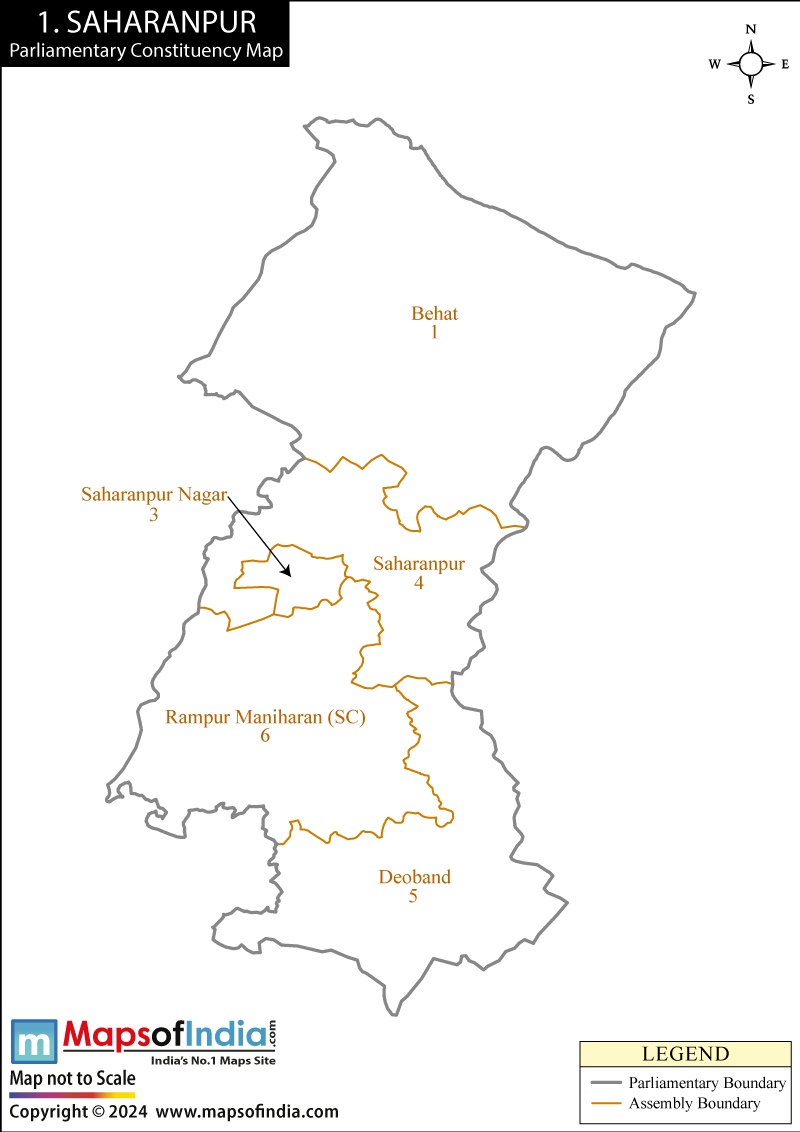 Map of Saharanpur Parliamentary Constituency