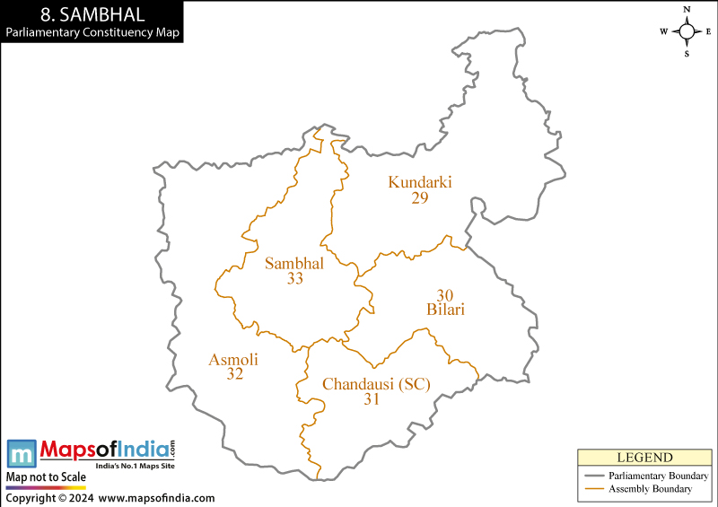 Map of Sambhal Parliamentary Constituency