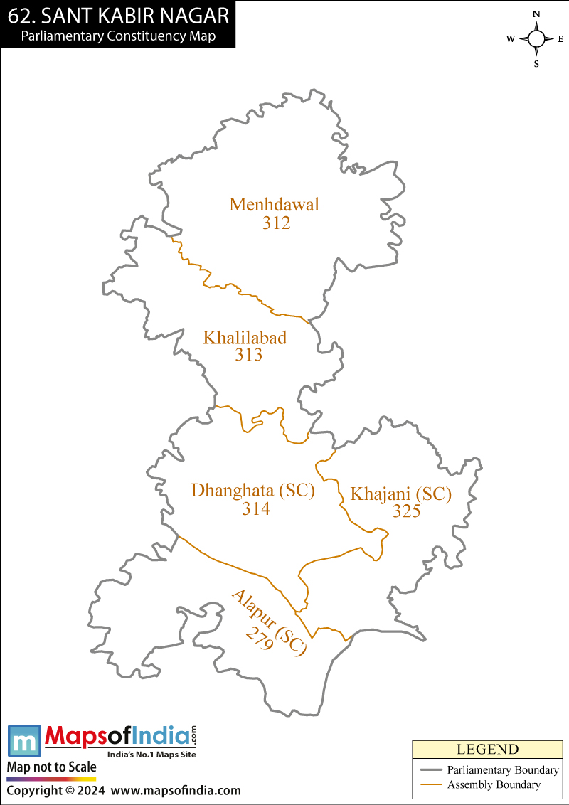 Map of Sant Kabir Nagar Parliamentary Constituency